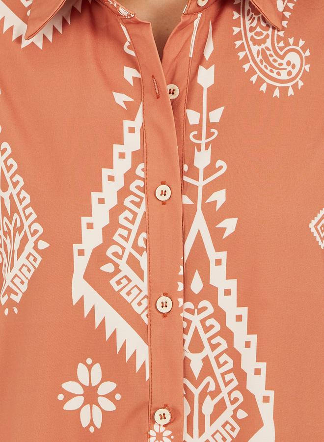 Styli Printed Shirt Dress - Image 4