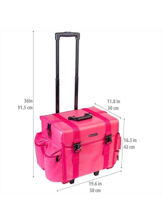 Shany Makeup Artist Soft Rolling Trolley Cosmetic Case with Free Set of Mesh Bags - Sweetheart  - Image 4