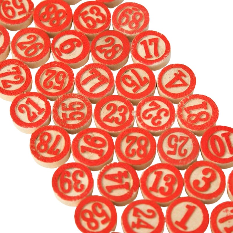 Reicyfang 90 pcs Vintage Tombola Italian Game Tombolini Tiles, Rustic Bingo Chips, Wooden Tombola Standard Tiles, Classic Bingo Game Pieces, Ideal for Custom DIY Board Game Pieces, and Arts & Crafts - Image 4