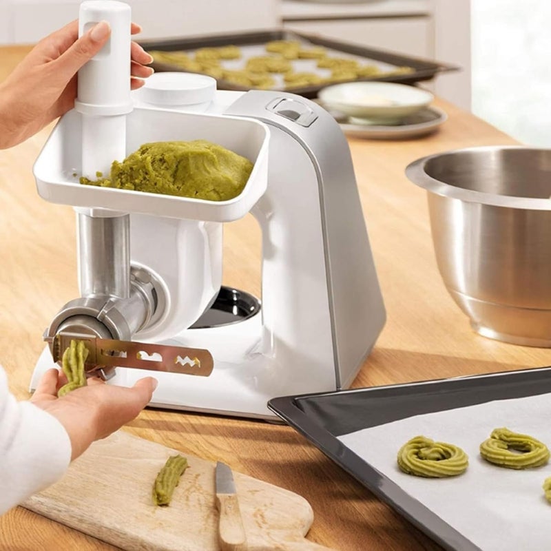 Stainless Steel Cookie Press Attachment, 4-Pattern Biscuit Mold Set for Stand Mixer, Compatible with MUM4/MUM5/MUZ4 Models, Holiday Baking Tool - Image 3