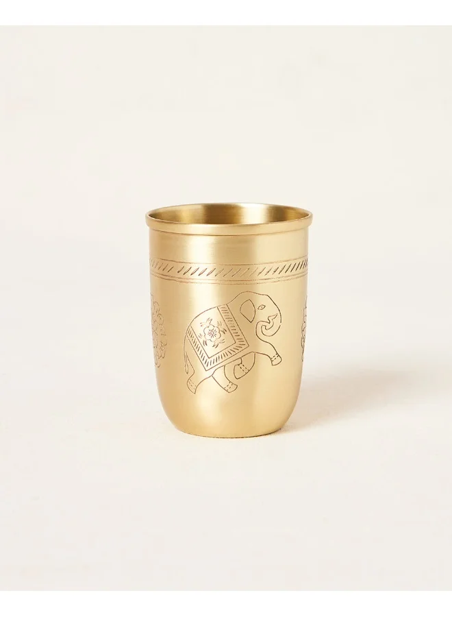 Chumbak Royal Tusker Brass Tumbler, 350ml | Palace Memoirs