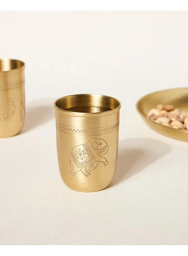 Chumbak Royal Tusker Brass Tumbler, 350ml | Palace Memoirs