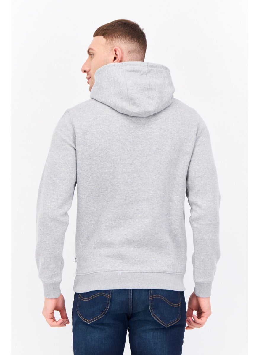 Penfield - Men Hooded Brand Logo Long Sleeve Sweatshirt, Grey - Image 1