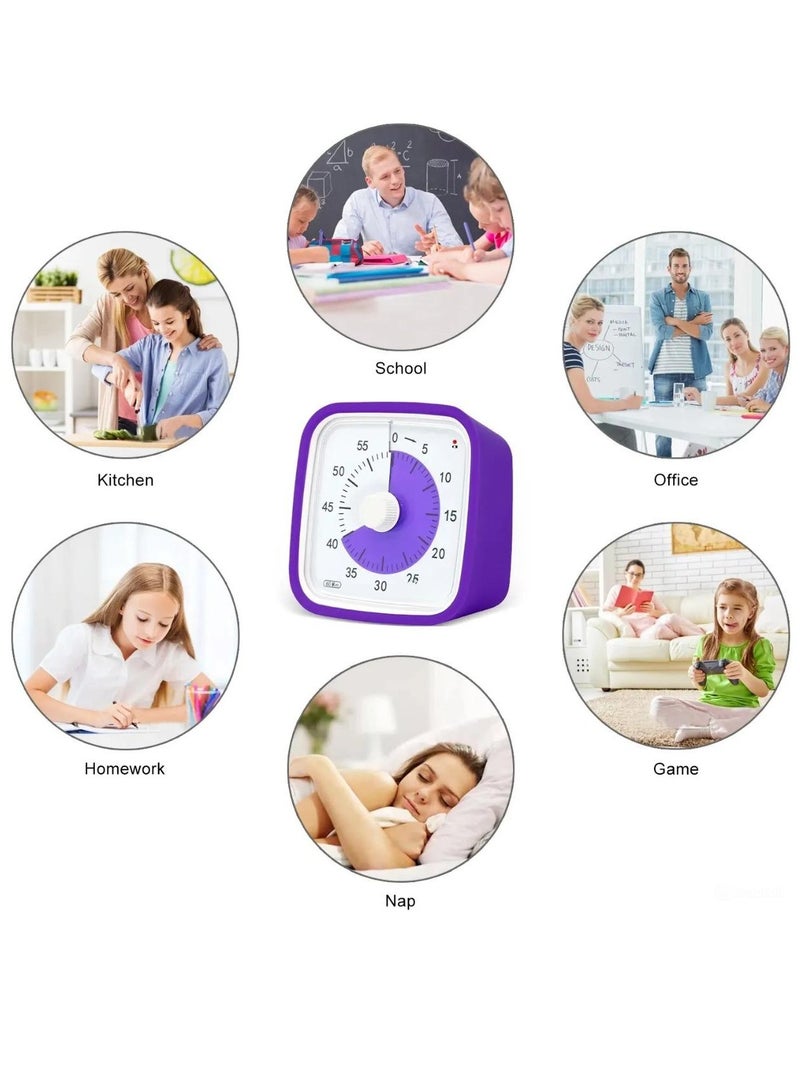 AS SEEN ON TV Visual Timer, 60 Minute Countdown Timer With Night Light, Durable And Reliable Silent Countdown Timer For Kids And Adults, Multifunctional Time Management Tool For Home, School, Or Work, (Blue) - Image 3