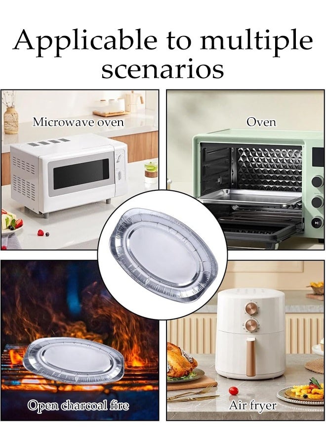 DUNISO 10 Pcs Disposable Aluminium Rectangle Containers,Reusable Foil Trays,Heavy Duty Aluminum Foil Trays Containers,High Temperature Resistance,Resistant to Deformation,for Party, Wedding, Catering, 35.2*24.7*2.4CM - Image 3