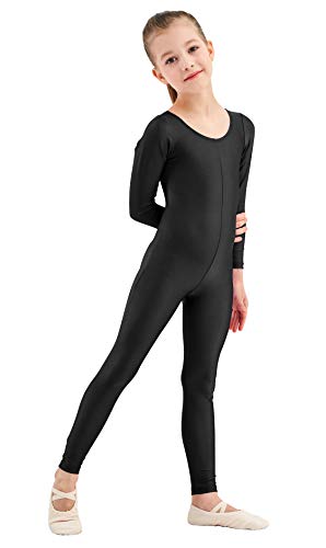 Kepblom Girls Scoop Neck Long Sleeve Unitard Bodysuit Dancewear For Child - Image 1