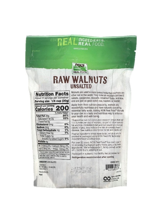 Now Foods NOW Foods, Real Food, Raw Walnuts, Unsalted, 12 oz (340 g)  - Image 2