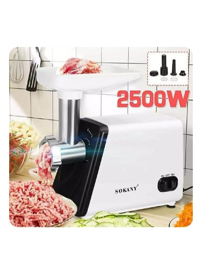 Jamaki Multifunctional Electric Meat Grinder 2500W Copper Motor for Meat Mincing, Sausage Stuffing, Biscuit Making, Sharp Stainless Steel Blades, White - JMK8004  - Image 5