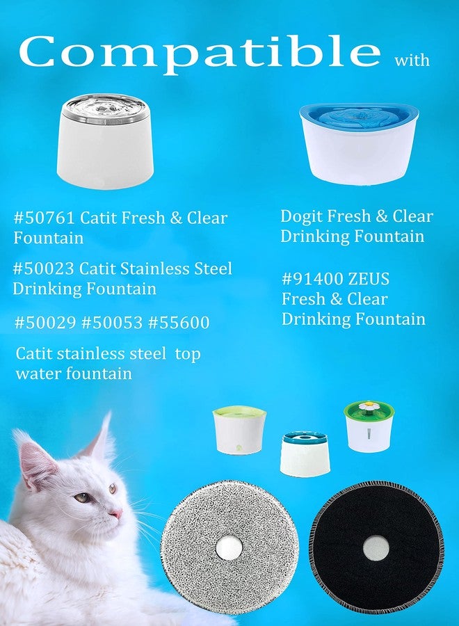 خراطيش بديلة لنافورة المياه Amazinpure Fresh and Clear، أرقامها 50023 و50761 و50053 و55600، متوافقة مع نوافير مياه الشرب Catit Carbon & Foam Zeus Dogit 91400، مقاس 6.1 بوصة، عبوة من 6 قطع. - Image 4