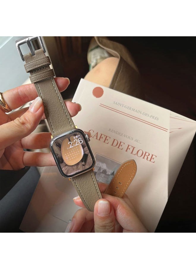 MoreanBelt - Moran Leather Bands Compatible with Apple Watch Band 49mm 45mm 44mm 42mm 41mm 40mm 38mm, Top Grain Leather Sheepskin Strap Thin Wristband for iWatch Ultra Series 8 7 6 5 4 3 2 1 SE/SE 2 - Image 1