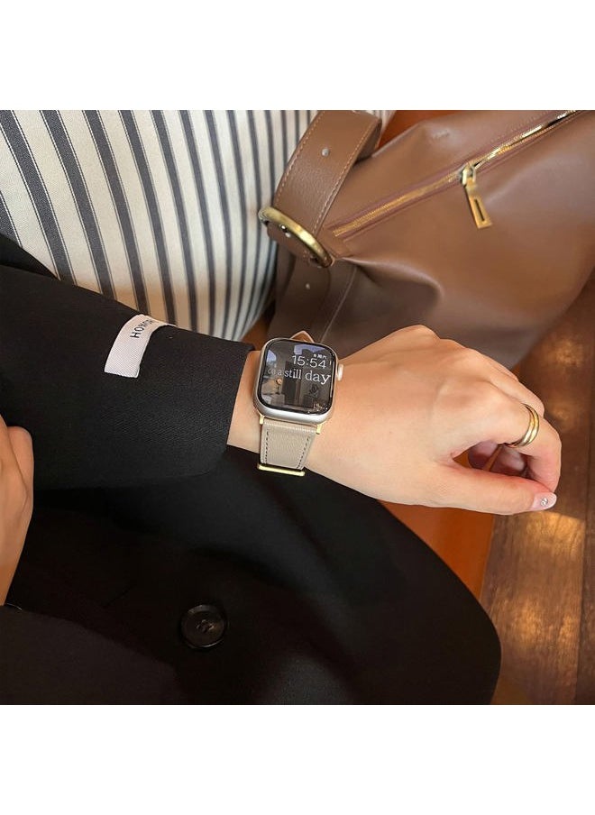 MoreanBelt - Moran Leather Bands Compatible with Apple Watch Band 49mm 45mm 44mm 42mm 41mm 40mm 38mm, Top Grain Leather Sheepskin Strap Thin Wristband for iWatch Ultra Series 8 7 6 5 4 3 2 1 SE/SE 2 - Image 1