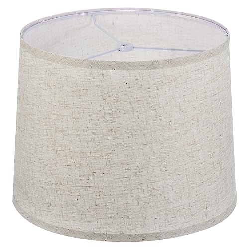 PATIKIL Lamp shades for Table Lamps 114 Top x 126 Bottom x 98 High Drum Lamp shades for Floor Lamps Medium Linen Lampshade Easy Assembly for Lamp Replacement Beige - Image 1