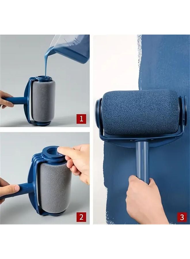 8 Pcs Paint Roller Set With Wand Anti Drip Tray Edge Tools For Smooth Wall Painting - Image 5