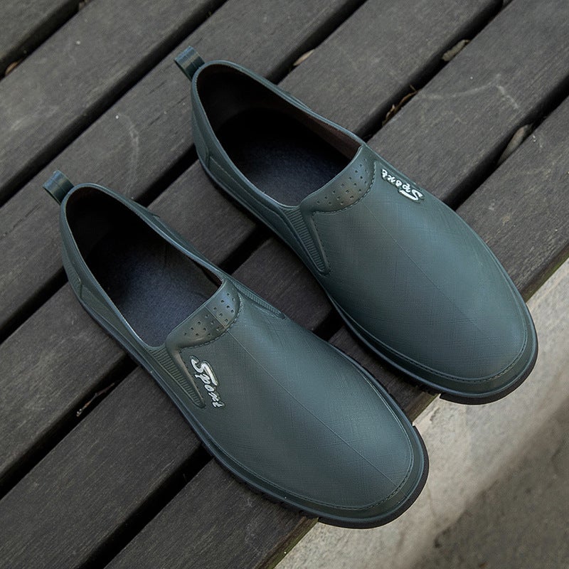 Four Seasons Low-Top Men'S Waterproof Shoes Short Fashion Adult Rain Boots Non-Slip Wear-Resistant Outdoor Kitchen Work Plastic Shoes - Image 4