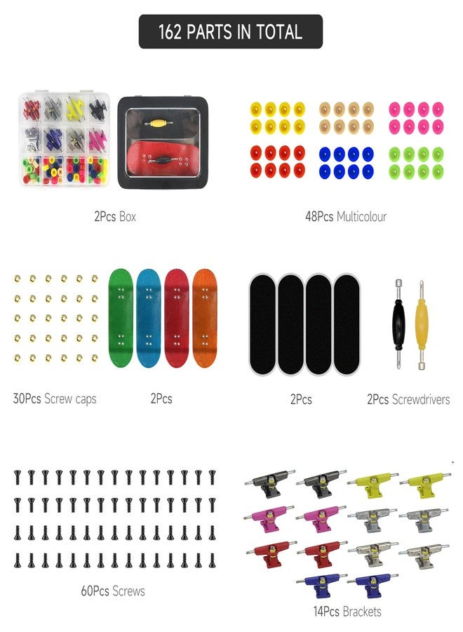 DisplayMore Premium Wooden Fingerboard Deck - Includes Tape Prolific Foam Tape & Multicolour Wheels, The Classic - 30mm x 100mm - Pre-Drilled Holes Size (162PCS Finger Skateboard DIY Set) - Image 4