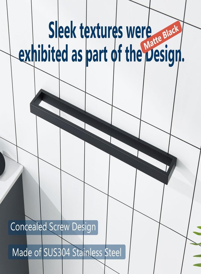 KOKOSIRI Towel Bar Matte Black Bath Towel Holder 24-Inch Kitchen Rack Stainless Steel for Bathroom Hardware Wall Mounted, 1 Pack B4008BK-L24 - Image 3