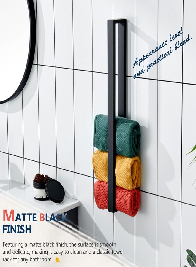 KOKOSIRI Towel Bar Matte Black Bath Towel Holder 24-Inch Kitchen Rack Stainless Steel for Bathroom Hardware Wall Mounted, 1 Pack B4008BK-L24 - Image 4