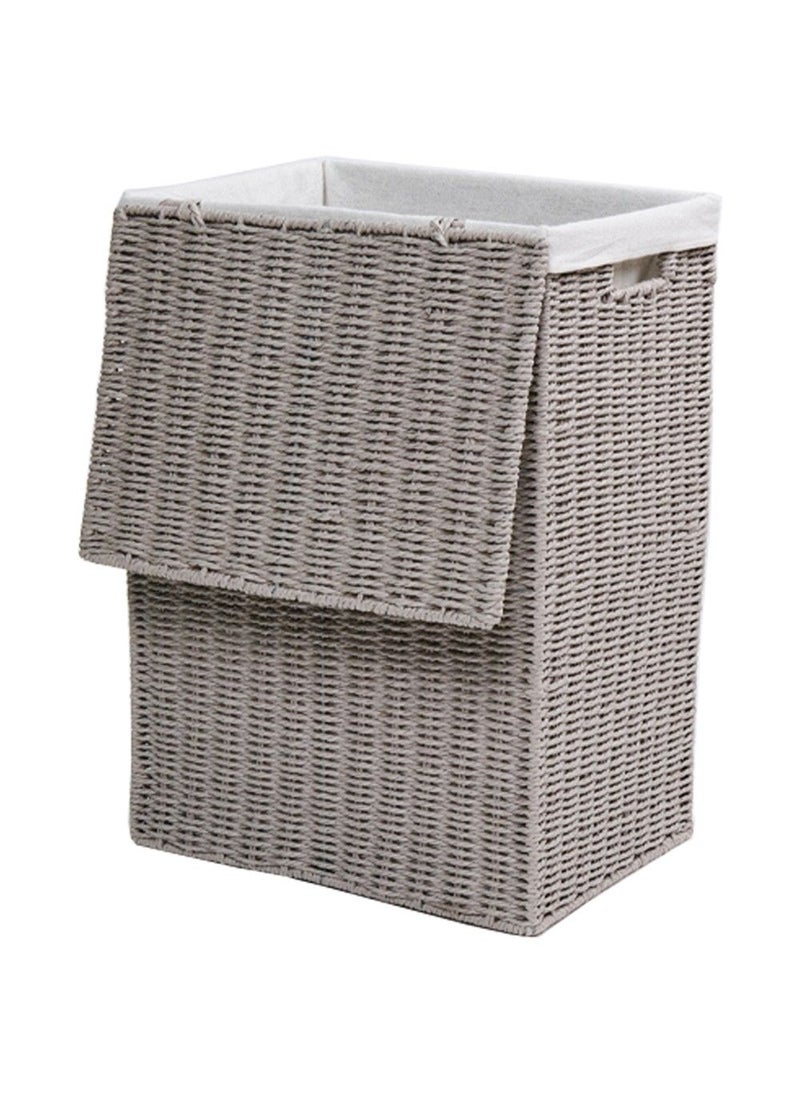 Homesmiths Large Laundry Hamper Grey with Liner 40 x 30 x 55 cm - Image 2