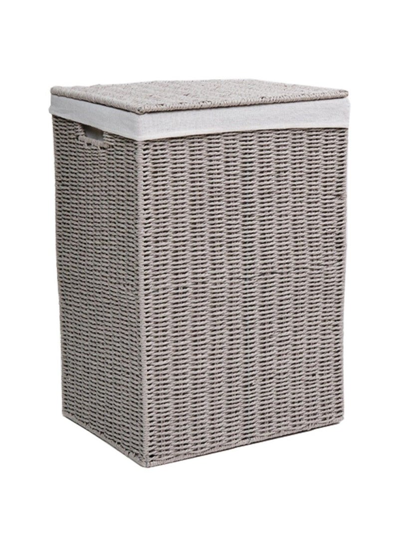 Homesmiths Large Laundry Hamper Grey with Liner 40 x 30 x 55 cm - Image 1