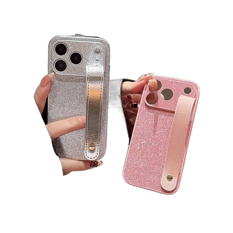 BB TPU+PC Protective Case for iPhone 11 with Drop Protection and Kickstand plus Shockproof plus Glitter plus Wrist Strap in Blue - Image 3