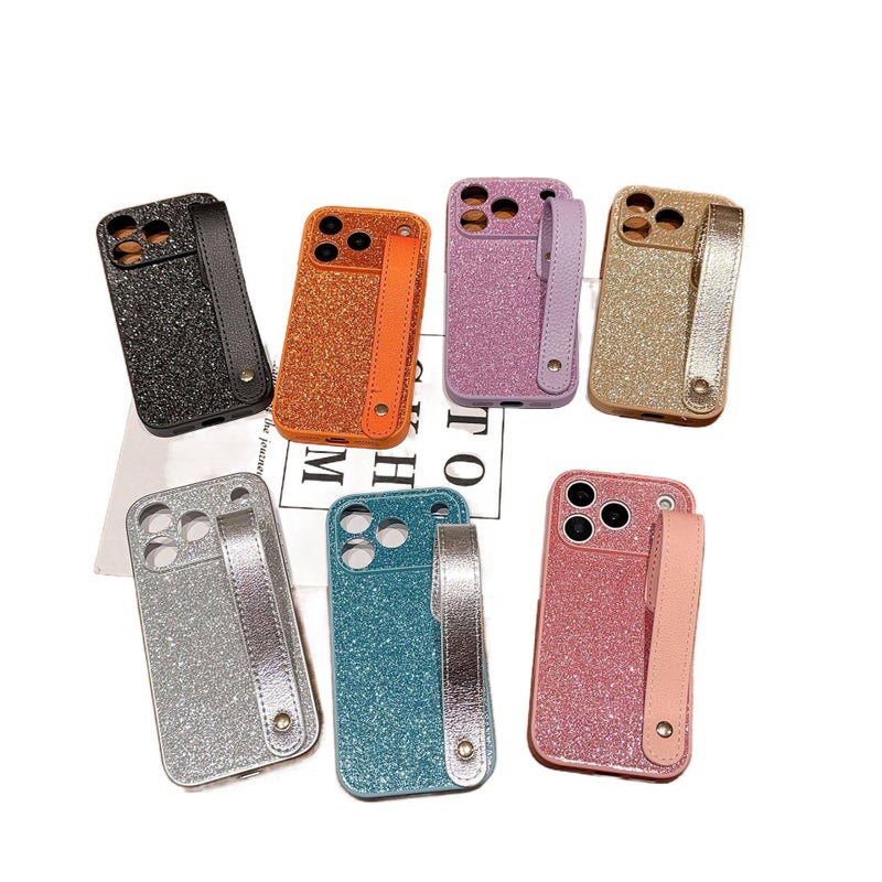 BB TPU+PC Protective Case for iPhone 11 with Drop Protection and Kickstand plus Shockproof plus Glitter plus Wrist Strap in Blue - Image 5