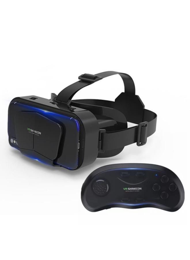 نظارة الواقع الافتراضي 2021 جهاز عرض الواقع الافتراضي متوافق مع الهاتف المحمول مقاس 4.7-7 بوصة لعبة عرض الأفلام- اللون: نظارات + مقبض بلوتوث B01 - Image 1