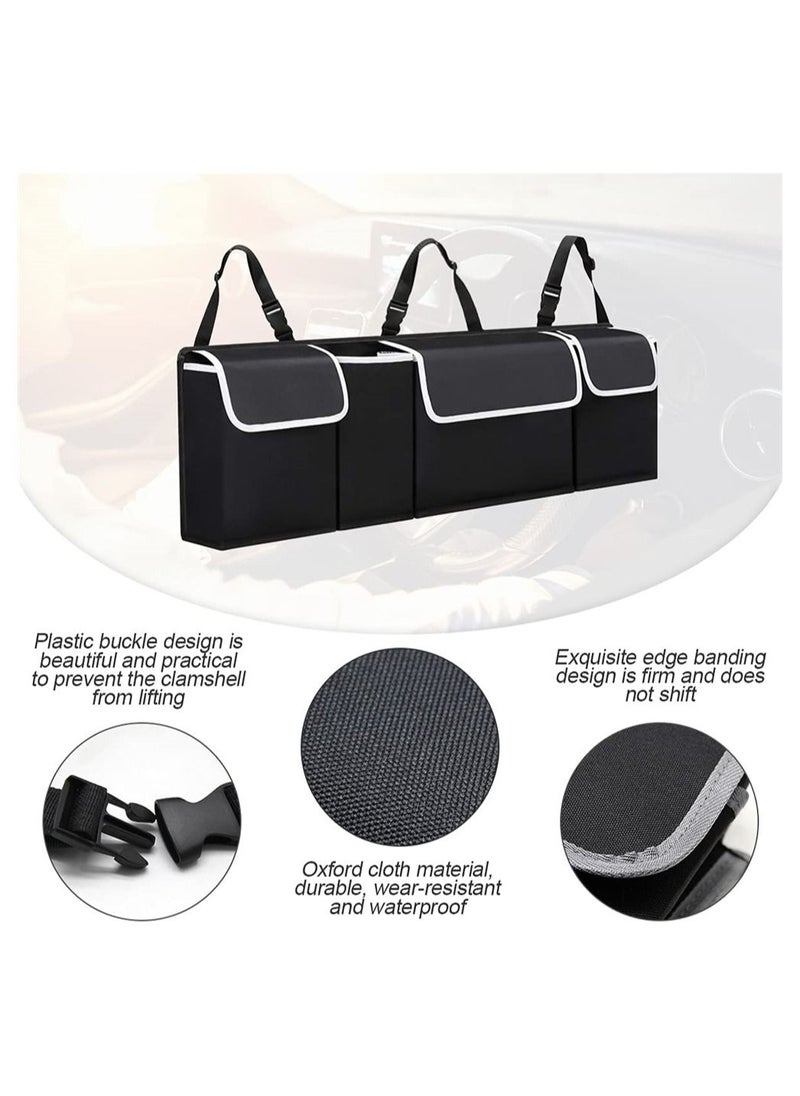 SYOSI - Trunk Organizer Car Storage, Seat Back Storage to Keep Car Trunk Neat, Car Trunk Storage Organizer for SUV Gives You a Big Space Back Seat Trunk - Image 1