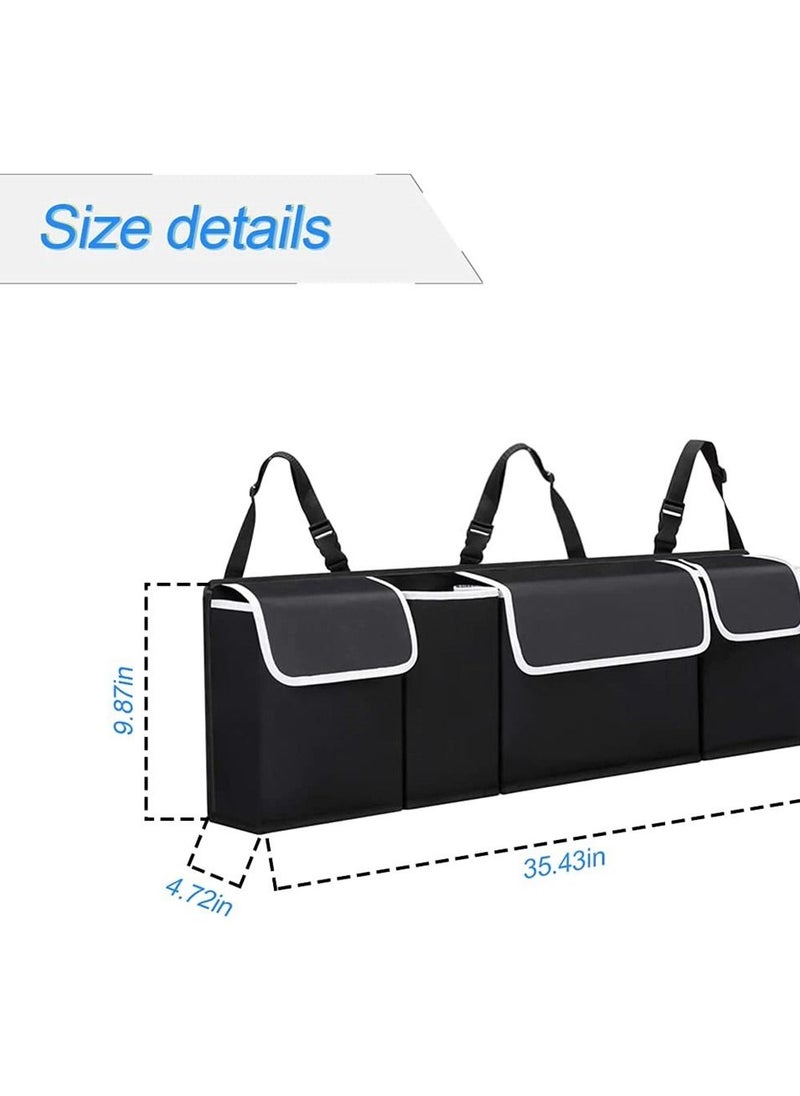 SYOSI - Trunk Organizer Car Storage, Seat Back Storage to Keep Car Trunk Neat, Car Trunk Storage Organizer for SUV Gives You a Big Space Back Seat Trunk - Image 1