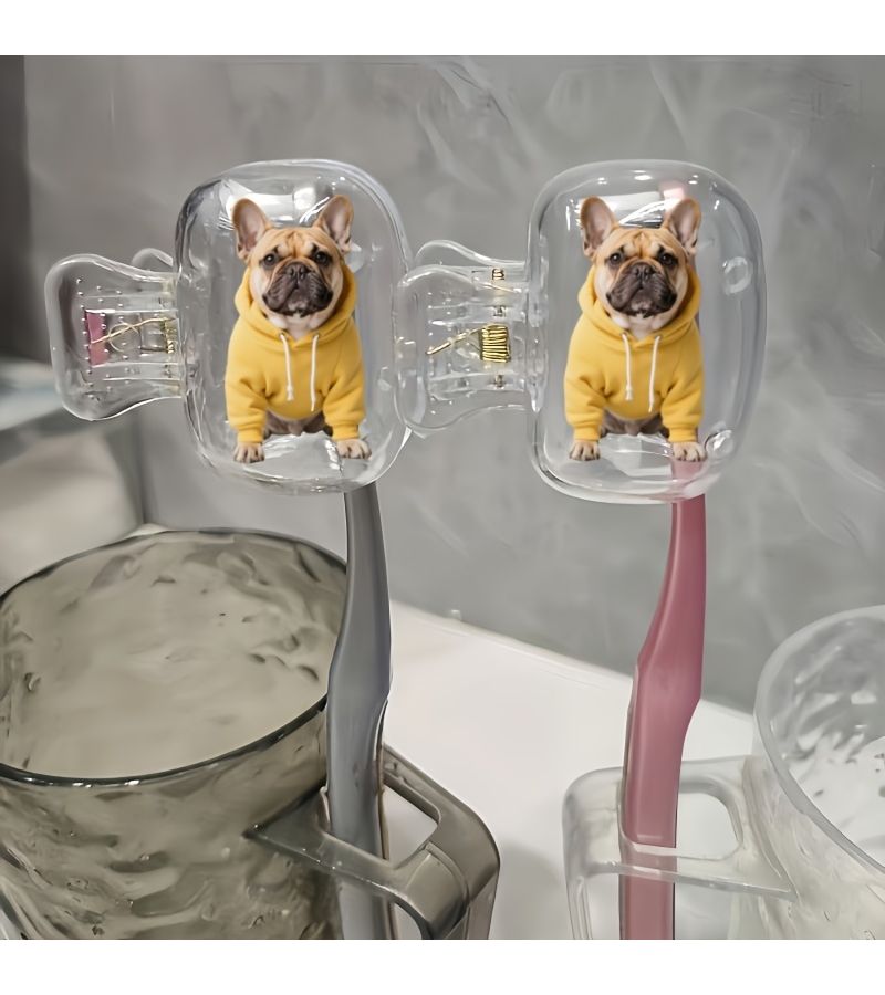 Dust Proof Odorless Toothbrush Cases 2 Pack for French Bulldogs Travel Size - Image 2