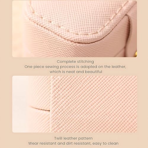 Hian Portable Leather Mini Jewelry Travel Case – Compact Organizer Box for Rings, Earrings, Neck– Ideal for Travel & Gifts (Pink Color, Small, Pack of 1) - Image 5