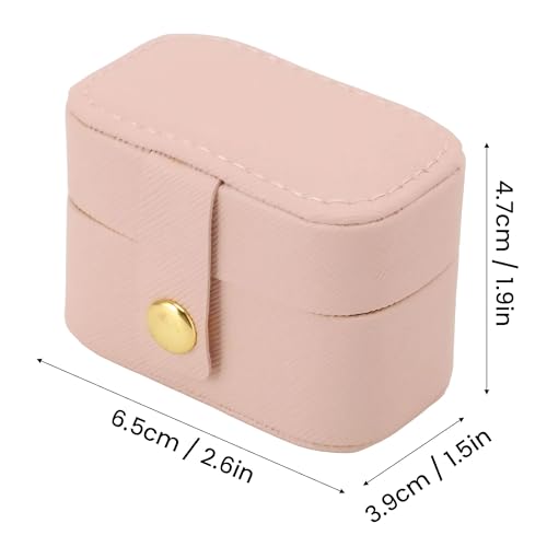 Hian Portable Leather Mini Jewelry Travel Case – Compact Organizer Box for Rings, Earrings, Neck– Ideal for Travel & Gifts (Pink Color, Small, Pack of 1) - Image 3