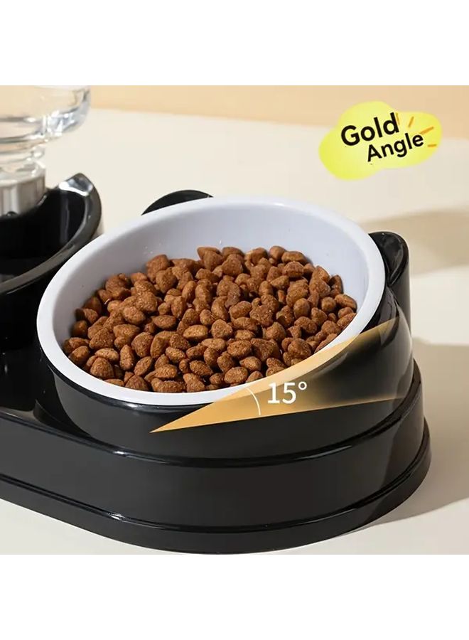 Pink Stainless Steel 2 in 1 Dual Bowl Pet Feeder Water Dispenser for Cats Dogs - Image 4