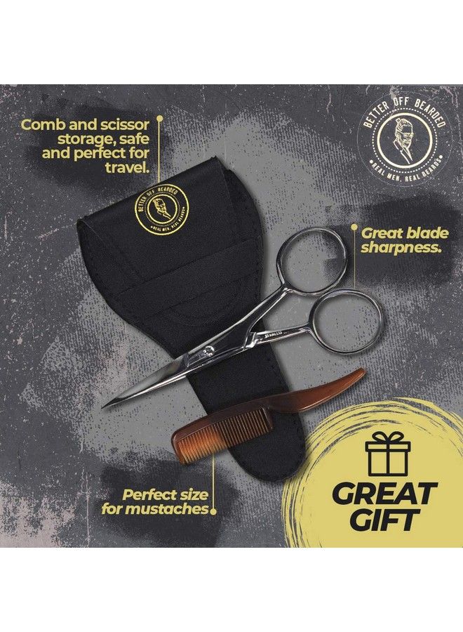 Better Off Bearded Mustache Grooming Kit Mustache Scissors For Men For Precise Facial Hair Trimming Mustache Combs For Men Perfect Moustache Comb And Moustache Scissors Great For Travel - Image 4