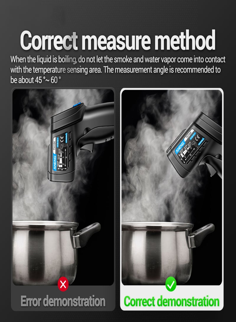 ANENG TH104 Non-Contact Infrared Thermometer-50℃~550℃ Backlight VA Screen Infrared Thermometer Industrial Thermometer High Precision Kitchen Handheld IR Temperature Tester with Adjustable - Image 3