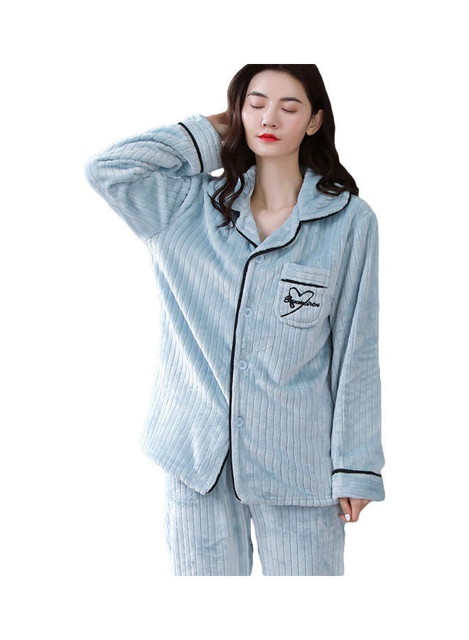 NIBEMINENT 2-Piece Long Sleeves Pyjama Set Blue - Image 2