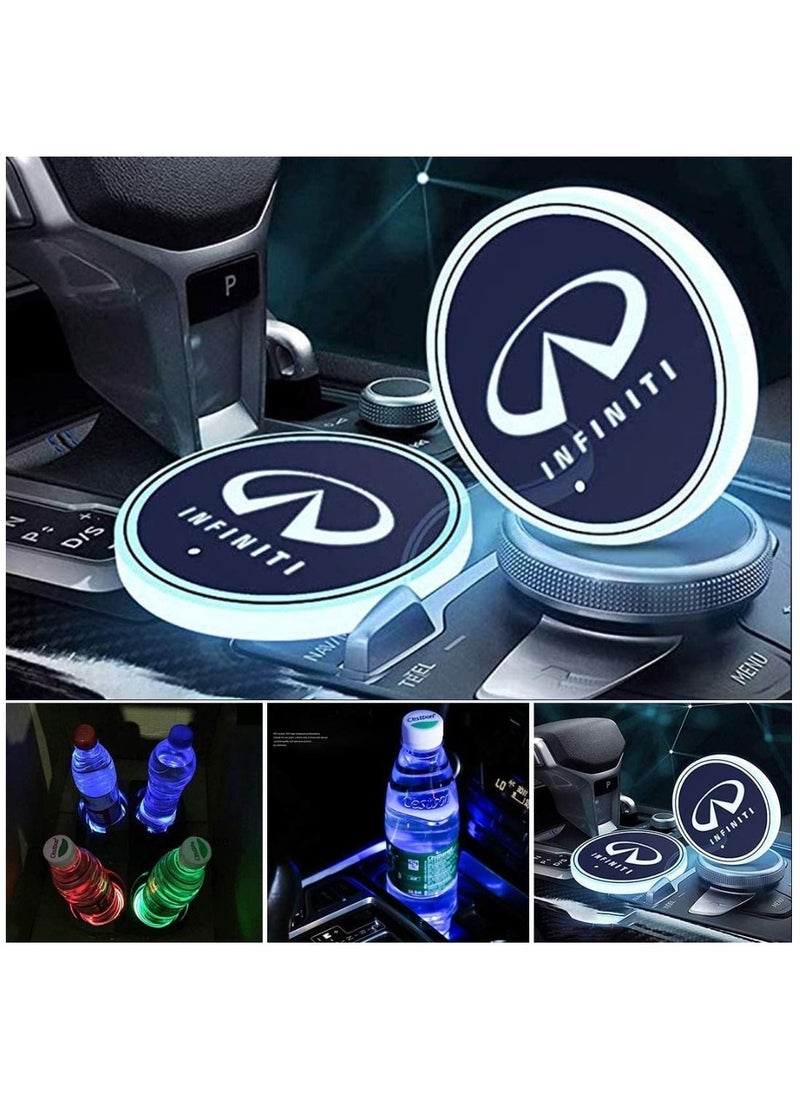 RAYMOS Cup Holder Lights For INFINITI Car Coasters 7 Colors Pad USB Cup Mat For Drink Coaster Accessories Interior Decoration Atmosphere Lamp Fit For INFINITI Car Truck SUV  - Image 1