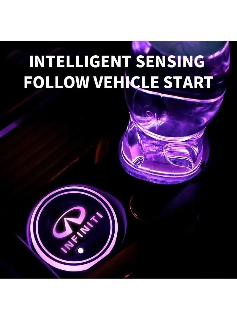 RAYMOS Cup Holder Lights For INFINITI Car Coasters 7 Colors Pad USB Cup Mat For Drink Coaster Accessories Interior Decoration Atmosphere Lamp Fit For INFINITI Car Truck SUV  - Image 4