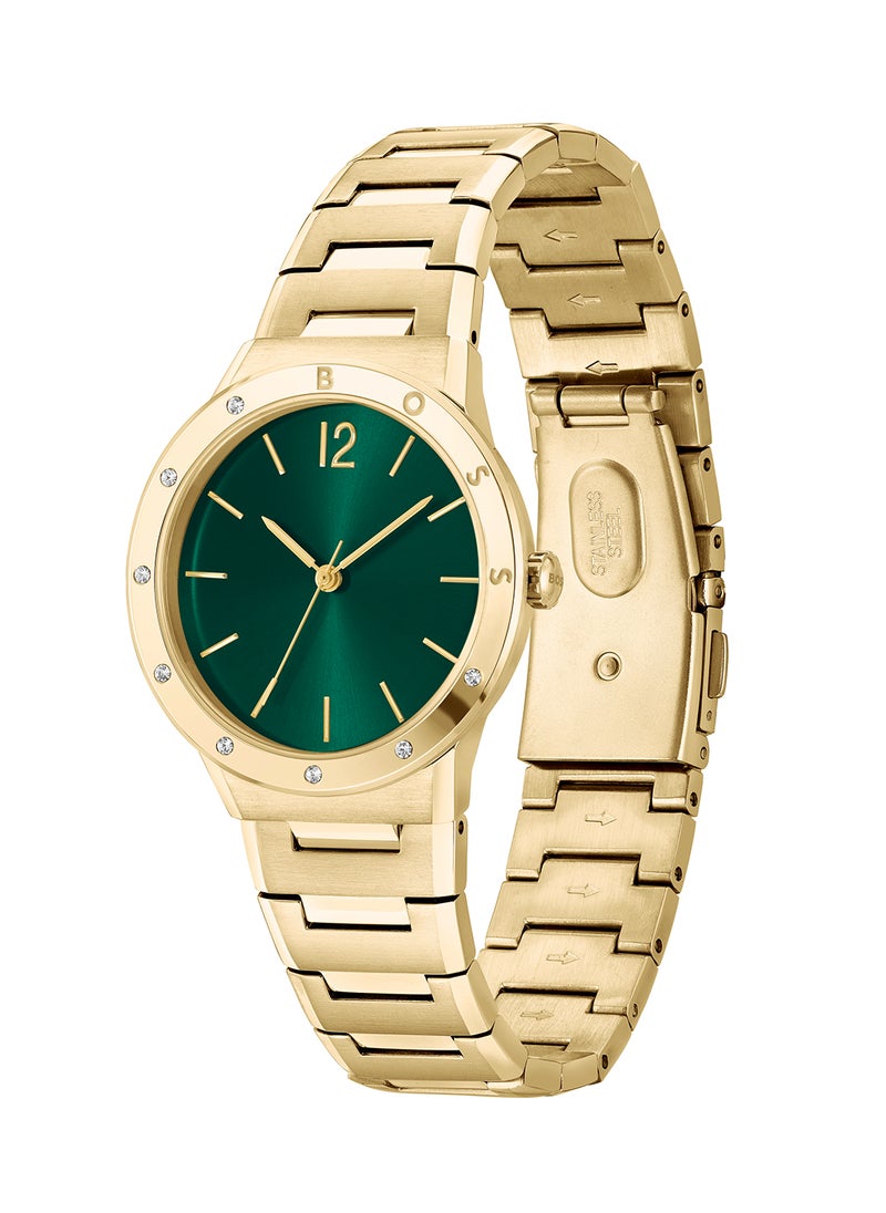 HUGO BOSS ساعة يد نسائية من الستانلس ستيل بعقارب دائرية الشكل 1502649 - 34 ملم  - Image 1