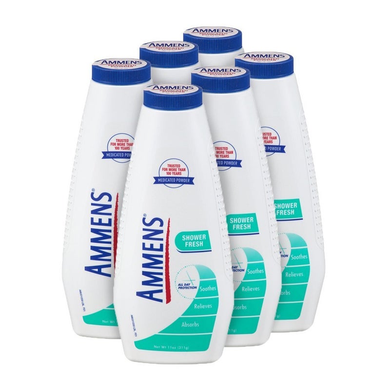 Ammens Powder, Shower Fresh 11oz (Pack of 6) - Image 1