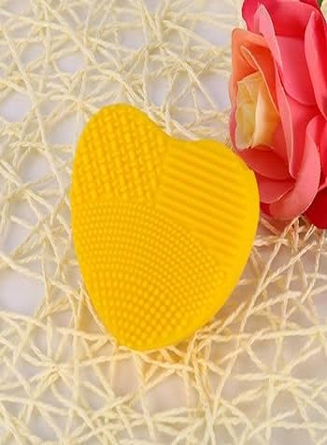Feelhigh Makeup Brush Cleaning Mat, Soft and Durable Silicone Cosmetic Cleaner Pad, Foldable Makeup Brush Cleaning Bowl, Portable Washing Tool Scrubber with 4 Textures (Pack4- Heart Shape) - Image 5