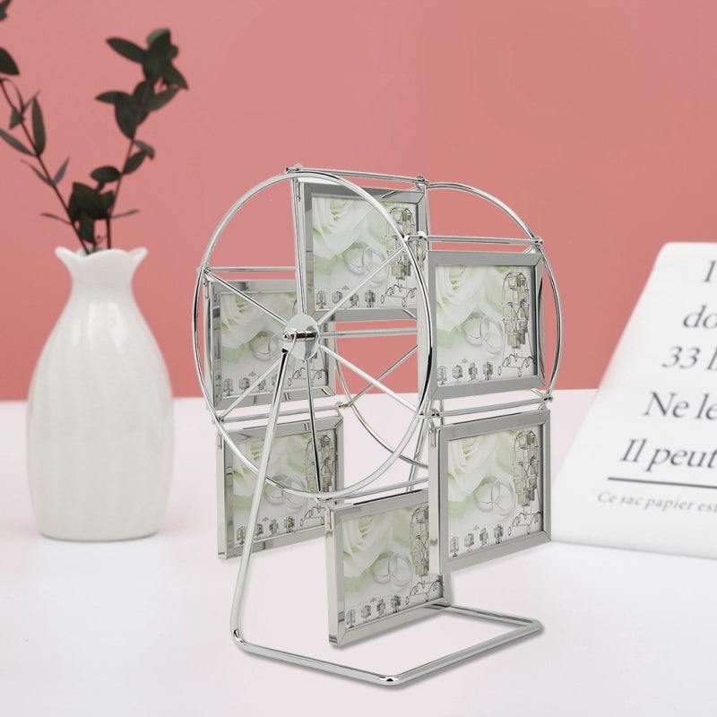 Rotating Photo Frame: 360 Degree Rotation, Durable Metal Construction, Stylish Photo Display - Elegant Decor Metal Picture Frame for Tabletop, Home, Wedding & Photography Studio Use - Image 4
