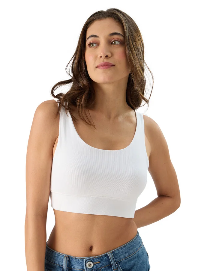 ذا سوليد ستور The Souled Store Women Slim Fit Solid White Bralette Top