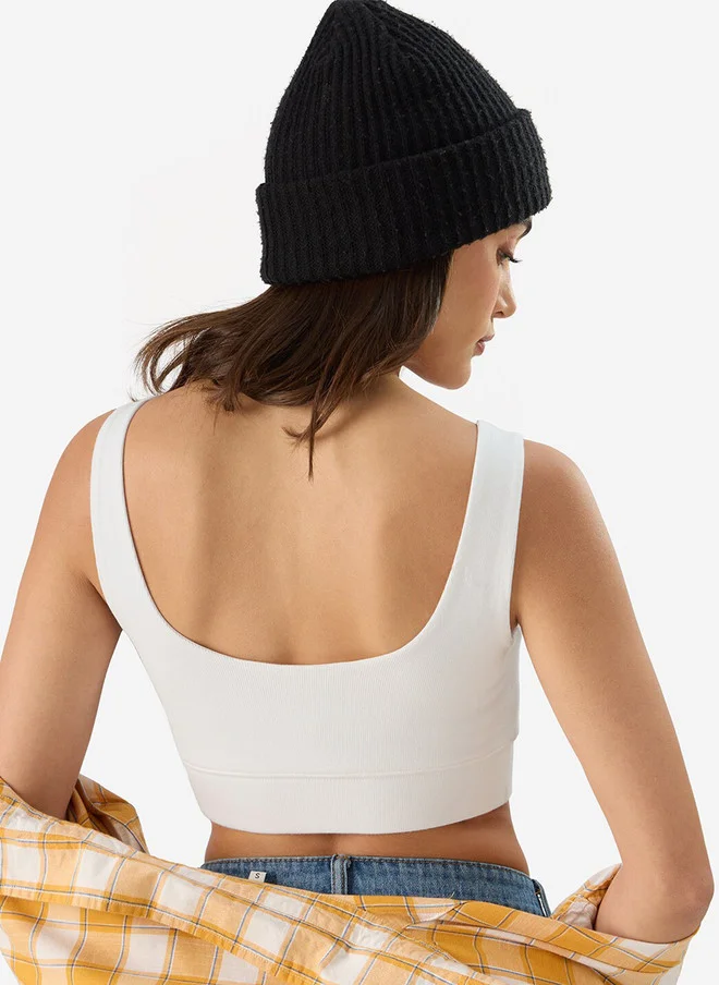 The Souled Store  The Souled Store Women Slim Fit Solid White Bralette Top  | Best Price UAE