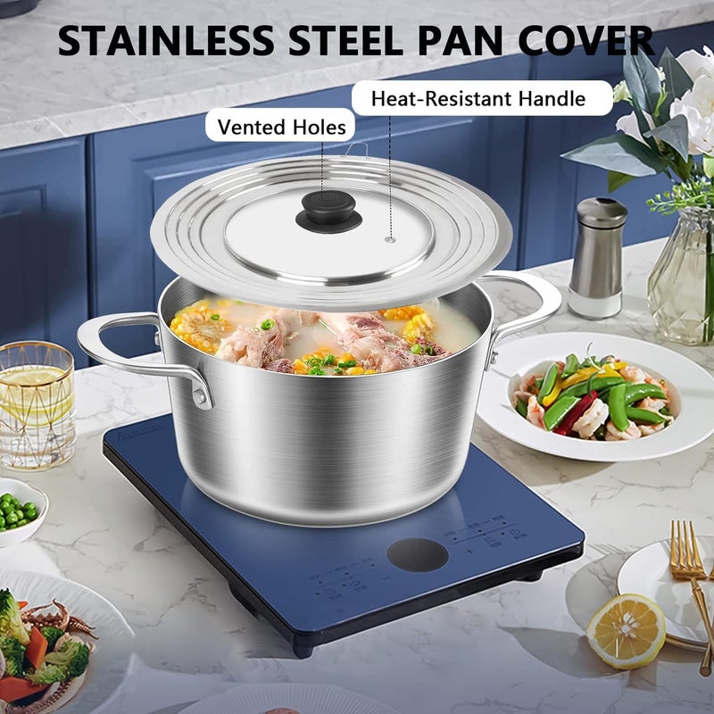 Angju Universal Pan Lid, Stainless Steel, Fits 24-30cm Cookware, Replacement Frying Pan Cover, Cast Iron Skillet Pot Lid with Heat Resistant Knob - Image 3