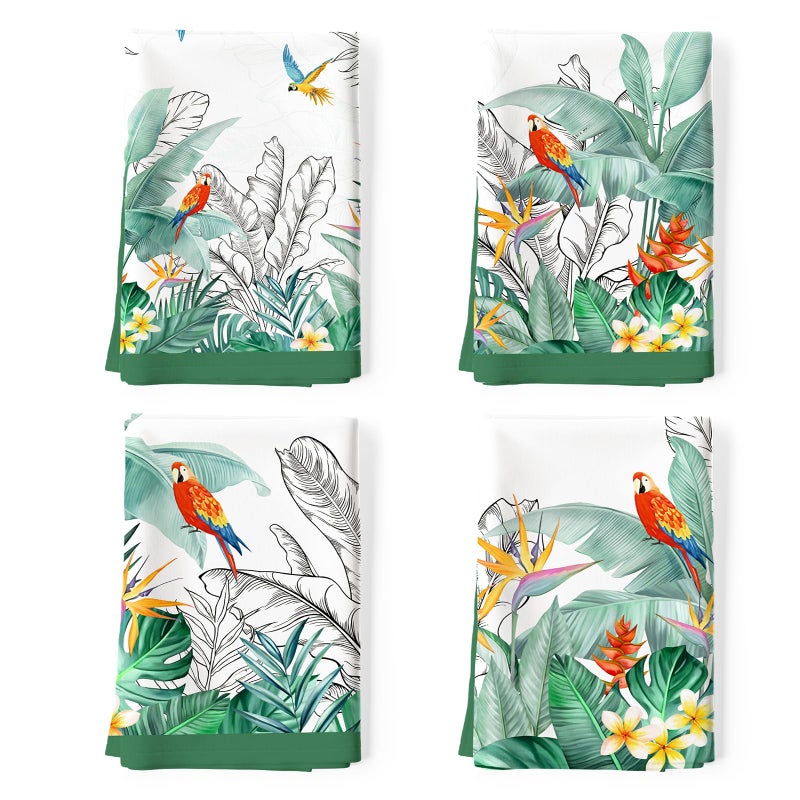 Arquiel Tropical Tree Leaf Tea Towels Cotton Kitchen Towel 189 275 inch Quick Drying Dish Cloth for Party Anniversary Holiday Decoration Housewarming Gifts