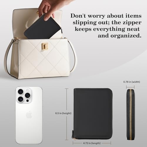 CoBak Passport Holder Cover with Safe Zipper Closure, Premium Passport Wallet for Travel, RFID Blocking Card Case, Waterproof Travel Accessories for Man, Black Grain - Image 5