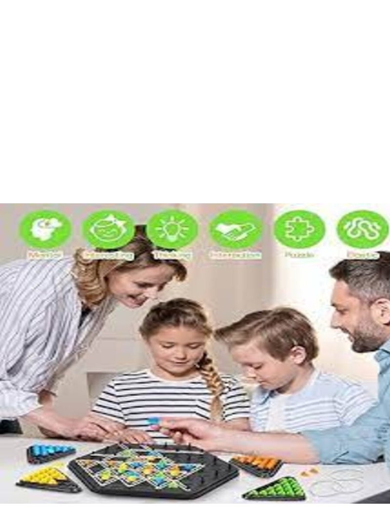 لعبة لوحية استراتيجية تعليمية للاطفال، لعبة احجية عائلية مع اوتاد ملونة، تطور التركيز والتنسيق - Image 2
