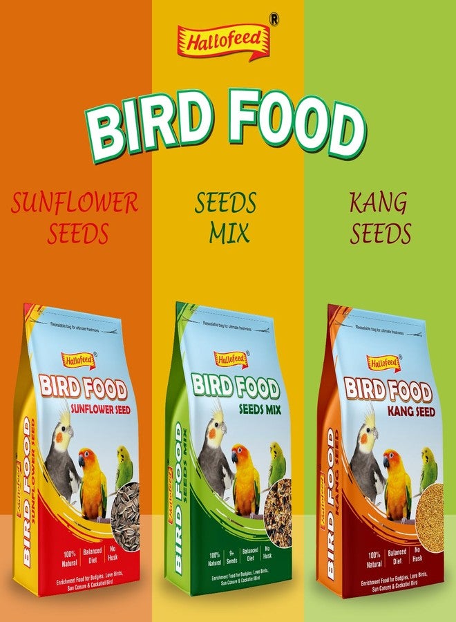 Hallofeed Bird Food (Seeds Mix) for Budgies, Parrots Seed Blend of 9+ Grains, Bird Feeder Food Refill, Mix Seeds for Outside Wild Birds (2 KG) - Image 5