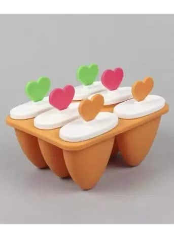 Pass Pass pass pass Set 6 Plastic Heart Shape Ice Cream Candy Kulfi Maker Mould  - Image 3