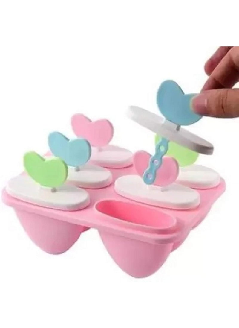 Pass Pass pass pass Set 6 Plastic Heart Shape Ice Cream Candy Kulfi Maker Mould  - Image 5